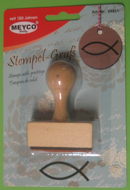 65421 Stempel Fisch Kommunion 45x18mm