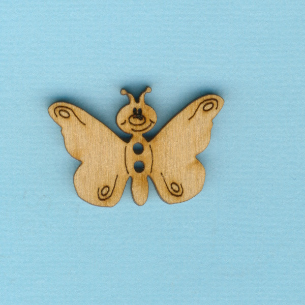 bth7803 Holzknopf Schmetterling 3cm