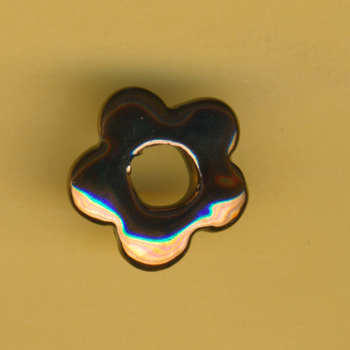 455010971 Keramikperle Blume 22mm kupfer