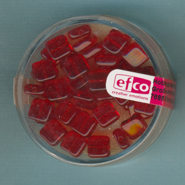 2126928 Glasperlen Quadrat flach 6mm rot 40 Stück
