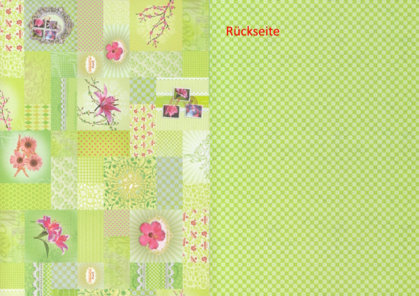 13474604 Fotokarton A4 300g Patchwork Blumen