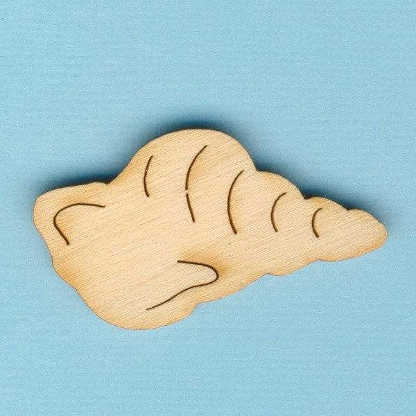 mam6004 Holz Deko Muschel 4cm