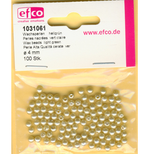 1031061 Wachsperlen 4mm hellgrün 100 Stück