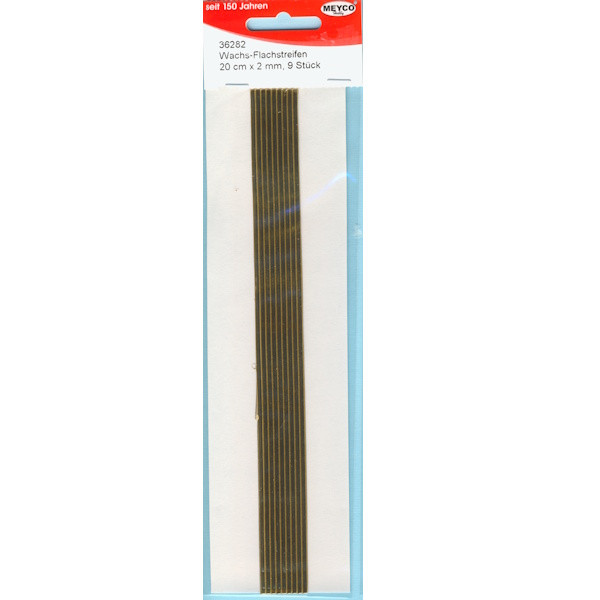 36282 Wachs Flachstreifen 200 x 2mm gold 9 Stück