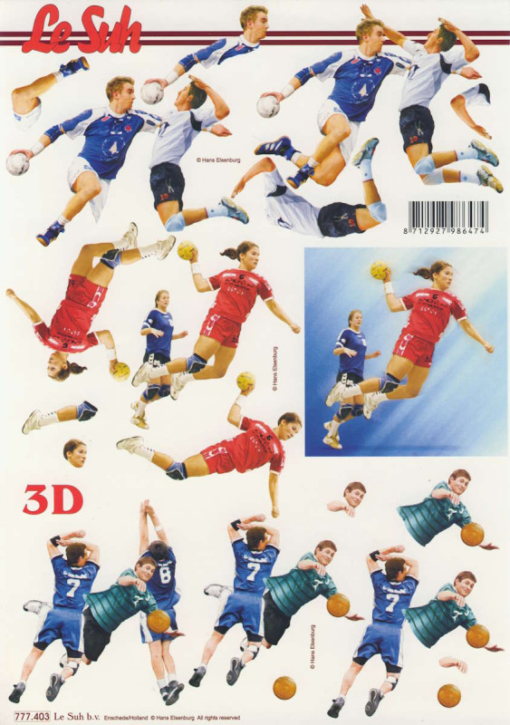 777.403 3D Motivbogen A4 Handball
