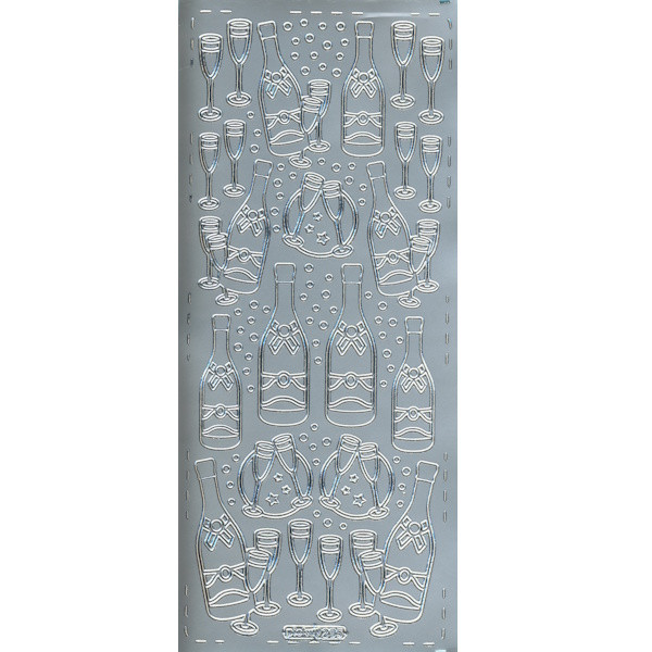 pu295s Sticker Sekt silber