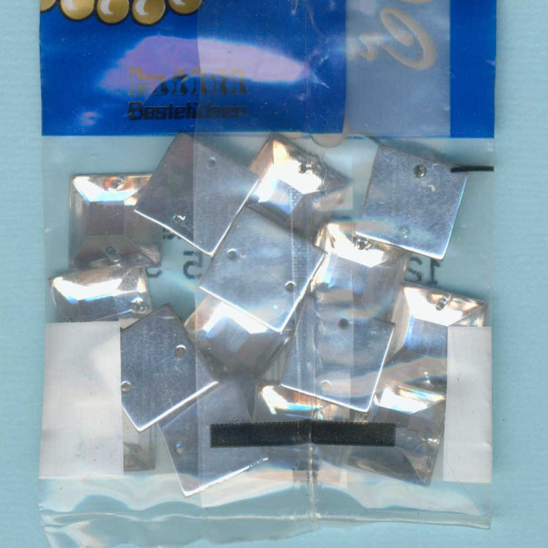 561000 Aufnähsteine Quadrat 12x12mm kristall 15 Stück