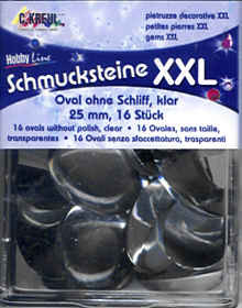 49688 Schmucksteine oval, klar 25mm