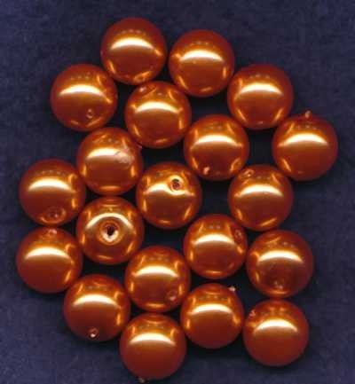 076010184 Glaswachsperlen 10mm dunkelorange 20 Stück