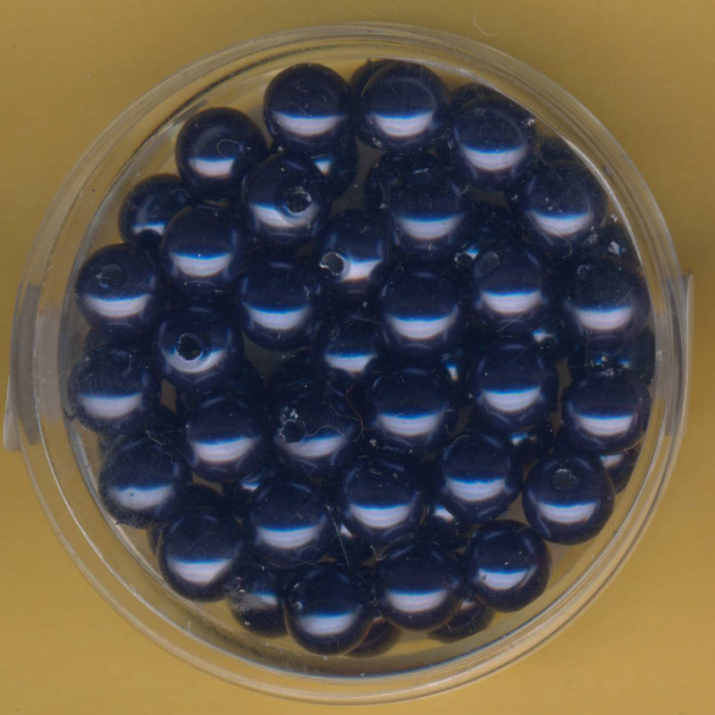 0703-06174 Wachsperlen 6mm dunkelblau 60 Stück in Dose
