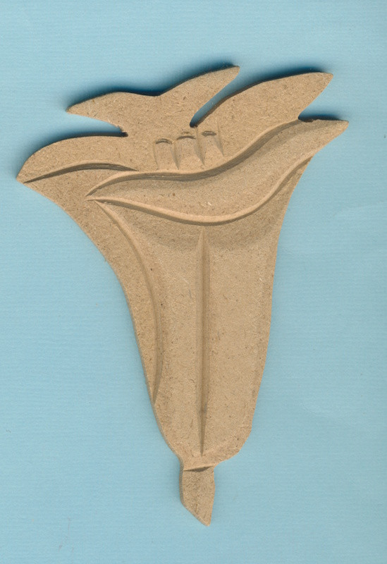 078680026 Holz Dekor Lilienblüte geschlossen 10,5x8cm