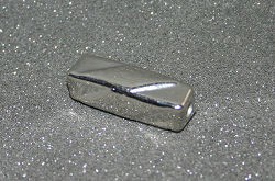 Metallperle Walze 4kant silber 31x11mm