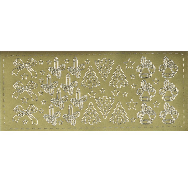 pu012g Sticker Weihnachtsschmuck 3 gold