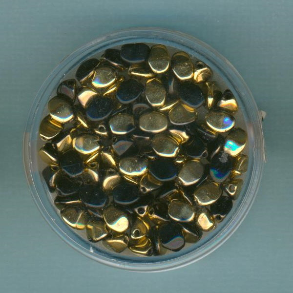 554105284 Pinch Beads 5mm schwarz goldfarben 80 St.