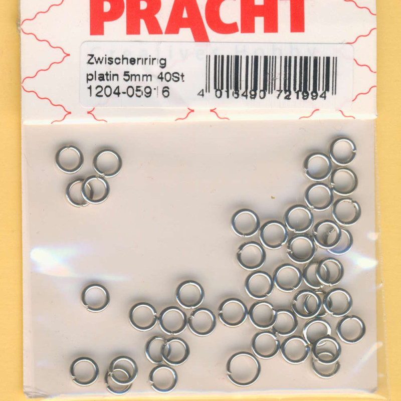 1204-05916 Zwischenringe 5mm platin 40 Stück