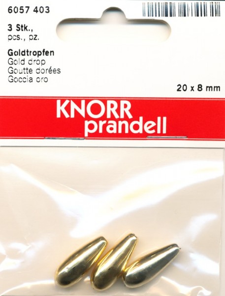 6057403 Wachsperlen Tropfen 20x8mm gold metallic 3 Stück