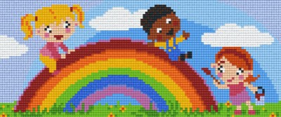 803016 Pixelhobby Klassik Set Kinder mit Regenbogen