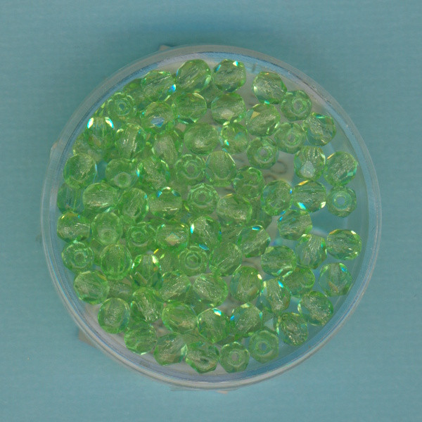 4050010 Glasschliffperlen 4mm transparent hellgrün 100 Stück