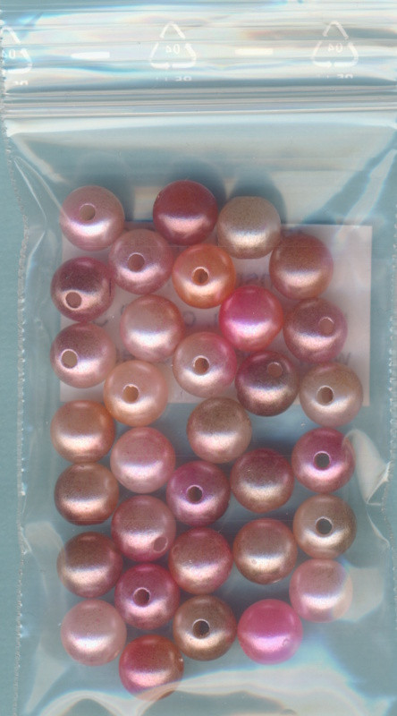 174810 Wachsperlen 8mm rosa marmoriert 32 Stück