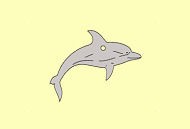 Holz-Deko Delfin springend 3cm