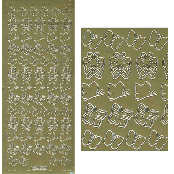 pu440g Sticker Schmetterling 7 gold