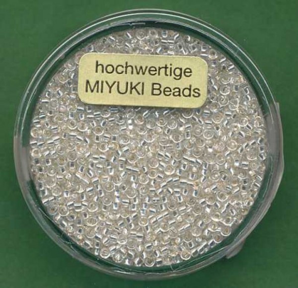 Miyuki Rocailles 1,5mm crystal Silbereinzug