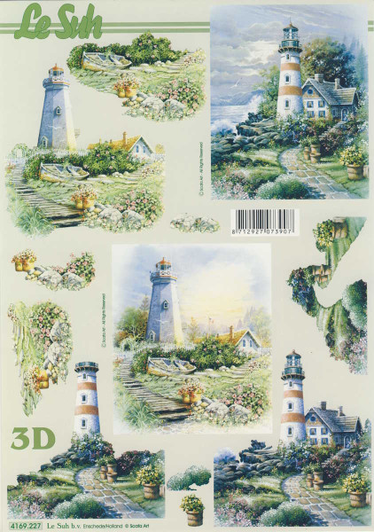 4169.227 3D Motivbogen A4 Leuchtturm