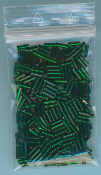 565106 Glasperlen Stifte 6mm silbereinzug dunkelgrün 15g