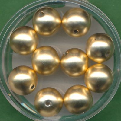 069210874 Metallicperlen 10mm gold matt 10 Stück