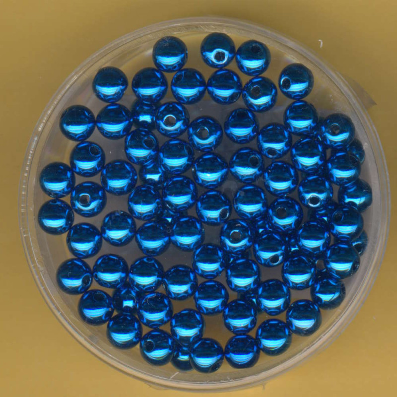 0710-04534 Wachsperlen 4mm blau metallic 80 Stück