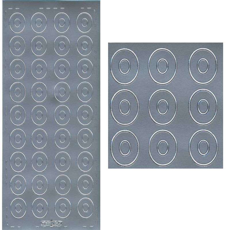 pu547s Sticker Ziffer 0 20mm silber