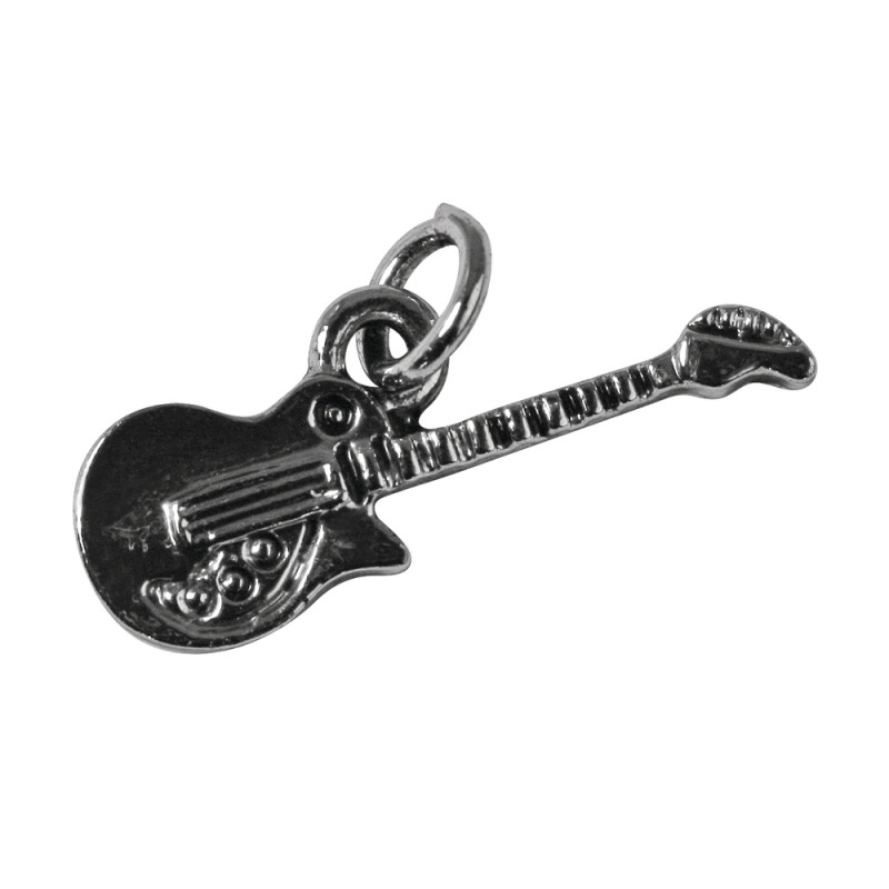 2211122 Metall Anhänger Gitarre 20mm altsilber