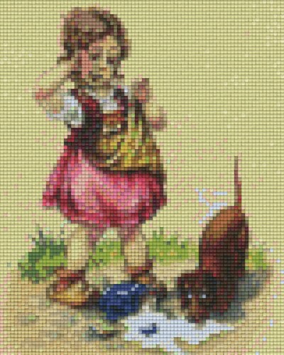 804074 Pixelhobby Klassik Set Mädchen mit Dackel