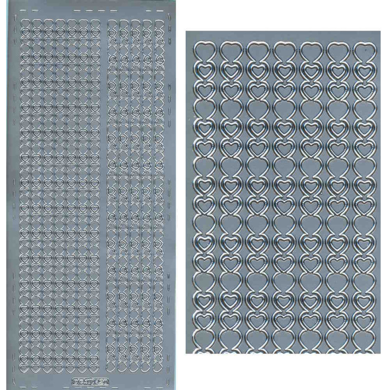 pu420s Sticker Herzborte 2 silber