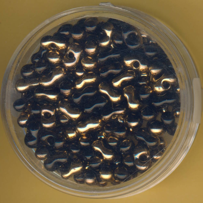 9644-324 Farfalle Perlen 6,5x3,2mm echt gold-schwarz 10g