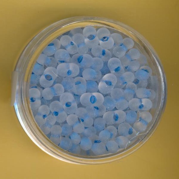 9644574 Farfalle Perlen 6,5x3,2mm kristall blau matt 17g