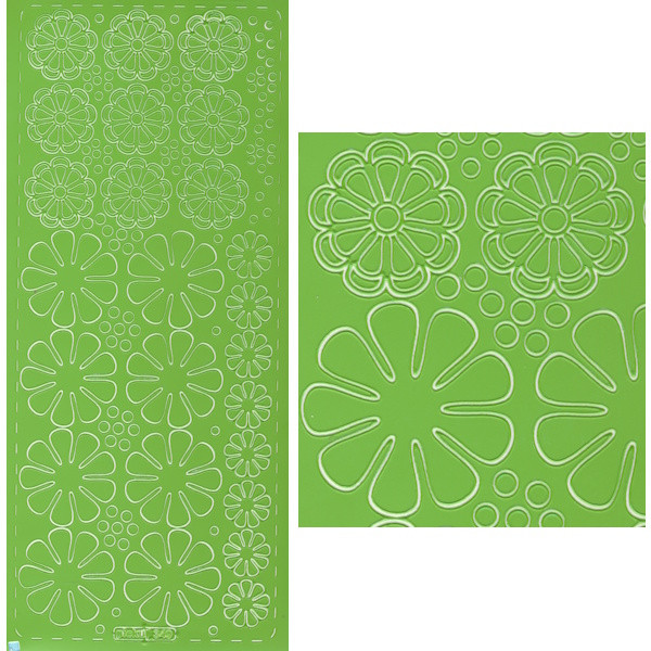 pu349gr Sticker Blumen 5 grün