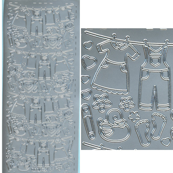 pu324s Sticker Babysachen 3 silber