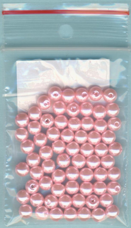 20069649 Wachsperlen 6mm rosa 60 Stück