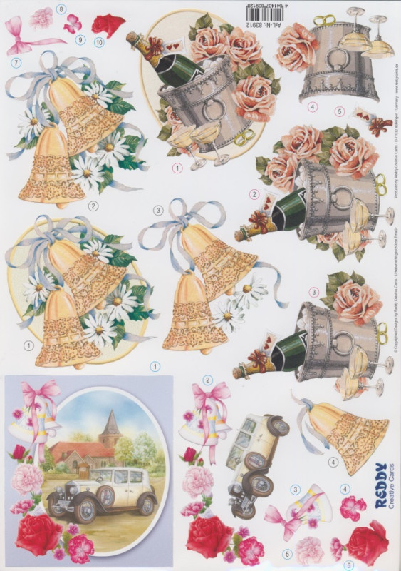 83912 3D Stanzbogen Hochzeit Verlobung