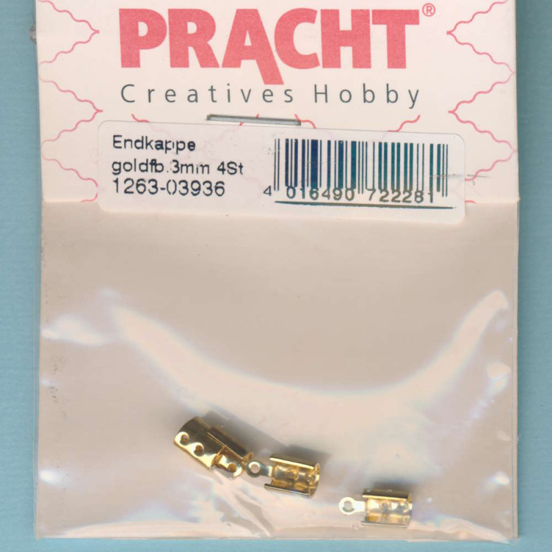 1263-03936 Endkappe 3mm goldfarben 4 Stück