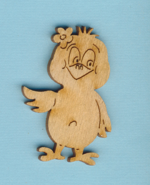 kkh8305 Holz Deko Küken winkend 5cm