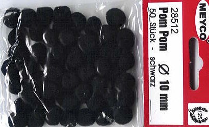 Pom Pom 10mm schwarz