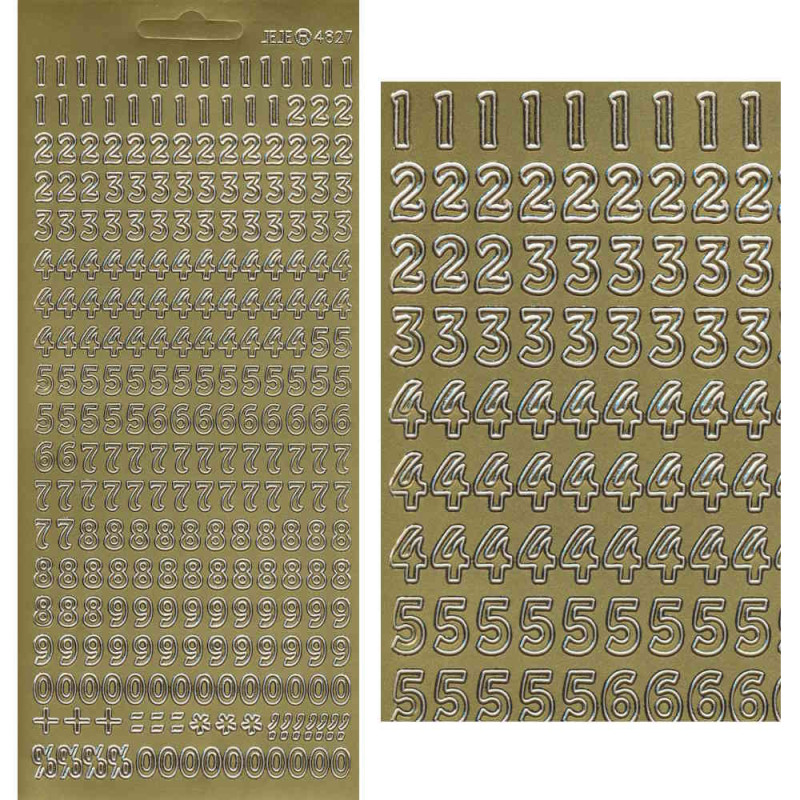 3460261 Sticker Zahlen 1 9mm gold