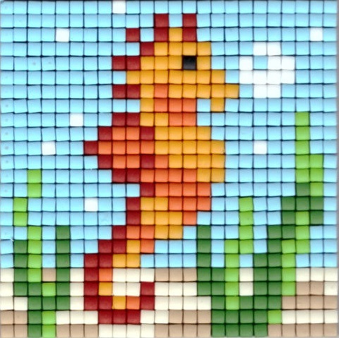 77685 Pixelhobby Set kleine Basisplatte Seepferdchen