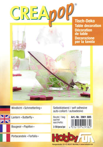 3901885 Creapop Windlicht Schmetterling 12x8,5cm