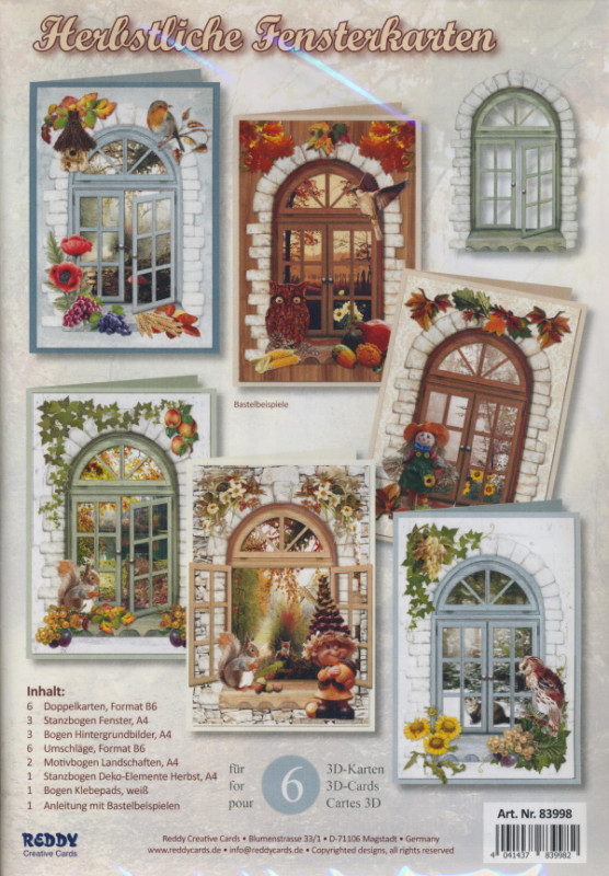 83998 Bastelset Herbstliche Fensterkarten