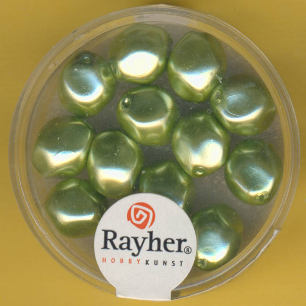 14409432 Glaswachsperlen 9mm jade 13 Stück