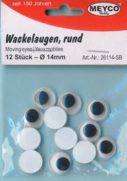 26114sb Wackelaugen rund 14mm 12 Stück