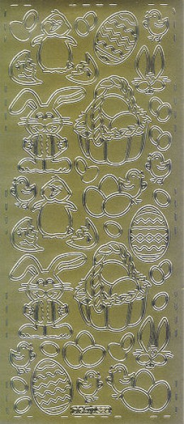 pu389g Sticker Ostern 3 gold